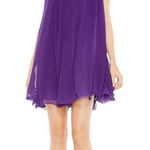 Mac Duggal NEW Size 0 Style 55951 Purple One Shoulder Chiffon A-Line Tent Dress Photo 0