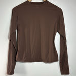 SKIMS  Fits Everybody Long Sleeve Crewneck T-Shirt Cocoa Size Large Lightweight Photo 0