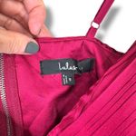 Lulus NWOT Got The Glam Wine Red Satin Accordion Pleated Cutout Maxi Dress Small Photo 5