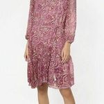 Rose + Olive  Dress Size Small Paisley 3/4 Sleeve Tie Waist Chiffon Ruffle Hem Photo 0