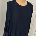 Quince Navy Chiffon Pleated Long Sleeve Mini Dress Size XS Photo 4