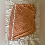 Open Edit NWOT  camel colored ruched skirt with side slit. Women’s size L Photo 5