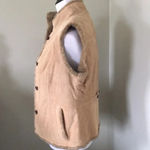 Eddie Bauer Tan SEATTLE SUEDE Faux Fur lined vest, Small, NWOT Photo 4