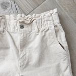 American Eagle Pants Womens Ivory Corduroy Barrel Leg Paperbag Waist Size 0 Photo 2