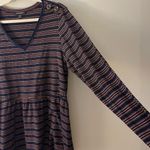 Lane Bryant  Size 18/20 Long Sleeve Baby Doll Top Striped Ribbed Knit Brown Navy Photo 3