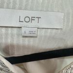 Loft  Shimmery Sequins V Neck Short Sleeve Top Shirt Ivory Size S Party Cocktail Photo 4