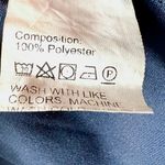 Women’s Gold Foil Print Sleeveless Zip Front Dress Blouse Blue Size M Photo 4