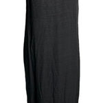 Vintage 90s Surf Turf Rayon Maxi Dress 12 Black Sleeveless Round Neck Pullover Photo 0