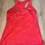 Nike  Red Fitted Sleeveless shirt Tank Top Photo 0