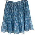 Intermix  Pleated Paisley Print‎ Mini Skirt Blue Size XL Photo 3