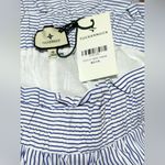 Tuckernuck Cinzia Blue Stripe Eyelet Skirt Size M NWT Cotton Blend Midi Boho White Size M Photo 4