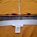 NEW Capella Crop Top & Mini Skirt Set Women's Size Large Yellow Photo 2