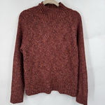 Loft Ann Taylor Mockneck Sweater Women Small Rust Popcorn Knit Long Sleeve Photo 0