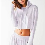 Urban Outfitters OU Out From Under Velvet Cropped Hoodie Sweatshirt Photo 0