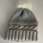 Hollister One Size Gray Pom Pom Beanie Winter Hat Photo 0