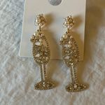 Gap : Pearl/ Gold Tone Champagne Glass Earrings- New Years Photo 5