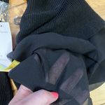 Stitch Fix NWT Black Design Store Woven Sleeve Knit Top Smocked Sleeves XL Photo 3
