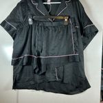 Victoria's Secret  Black Pajama Set with Pink Trim Photo 1