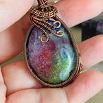 Rainbow Solar Quartz Copper Wired Pendant Photo 1