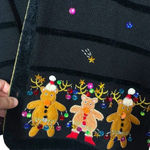 VINTAGE 90s Jack B Quick Ugly Bedazzled Christmas Cardigan Sweater Black Size M Size M Photo 4