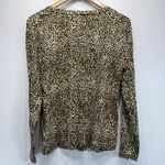 Jones New York Leopard Print Cotton Blend Long Sleeve Top Women’s Size XL Photo 3