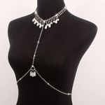 Faux Pearl Tassel Pendant Body Chain Full Of Shiny Rhinestone Body Chain Jewelry Photo 6