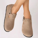 New. Women’s Suede Flat Loafers – Comfy Walking Travel Shoes Tan Size 11.5 Photo 2