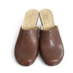Tommy Hilfiger VTG. Y2K TOMMY HILFIGER BROWN LEATHER SANDALS CLOGS SIZE 11 NEW Photo 2