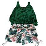 Green Tank Top and Floral Shorts Set Photo 0