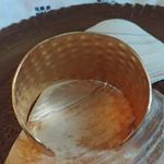 Gold tone Hammered Metal Cuff Bracelet Photo 2