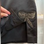Bebe Tara Subkoff Y2K Black Satin Skirt Rhinestone Bow Size 2 XS Limited Edition Photo 3
