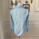Vintage 70s Miss Holly Light Blue Textured Crepe Pointy Collar Button Shirt M 34 Size M Photo 5