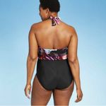 Aqua Green  Halter Neck‎ One Piece Swimsuit S Photo 1