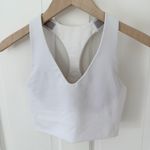 Spanx  Longline Core Medium Impact Support V-Neck Sports Bra Crop Top White Sz XS Photo 2