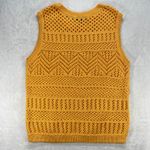 Talbots  Sweater Vest Knit Sleeveless Open Stitch Yellow‎ Cotton Blend L Photo 5