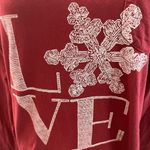 Life is Good LOVE Graphics Red LS V Neck Sleep shirt Loungewear Sz L Photo 4