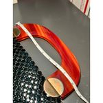 Vintage Whiting and Davis Black Metal Mesh Clutch Bag‎ Lucite Handle Retro Photo 14