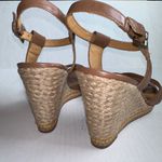 Jack Rogers Jack Rogers Brown Leather Rainbow Espadrille Wedge Sandals Heels Womens 9.5 Photo 4