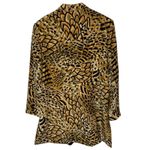 Diane Gilman  Vintage Silk Animal Print Long Blazer size Large Photo 3