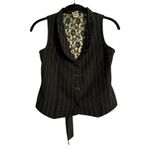 California Concepts 90s Vest Black Lace Tie Back Steampunk Goth Grunge Size XS Photo 2