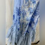 Love Shack Fancy Sicilia Floral Blue Silk Halter Maxi Dress Gown size 2 Photo 6