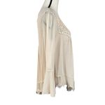 Ultra Pink Small Victorian Top Asymmetrical Crochet Lace Lined Long Bell Sleeves Photo 7