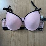 Playboy New Women’s  Pink Black Lacey Underwired Lightly Padded Bra size 38C Photo 1