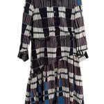 Boutique Penelope drop waist long sleeved button print dress purple, white, blue size XS Photo 9