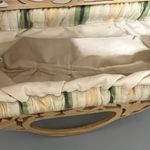 Banana Republic Vintage  Wooden Handle Clutch Lemon Aplique Striped Bag Photo 7