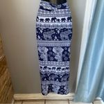 Navy and White elephant print Pencil wrap Maxi Skirt for Casual Wear Black Size undefined Photo 3