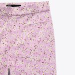 ZARA NWOT PRINTED MINI FLARE TROUSERS PANT HIGH WAISTED LILAC FLORAL XS Photo 3