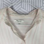 Madewell XS Pink White Striped Tie Front Button Down Short Sleeve Shirt Photo 8