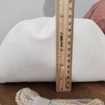 Understated Leather  Cream Clutch with Gold-Tone Chain Mother's Day Gift Photo 7