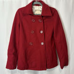 Forever Audrey Womens L Double Breasted Jacket Peacoat Wool Red Gilmore Girls Size L Photo 0